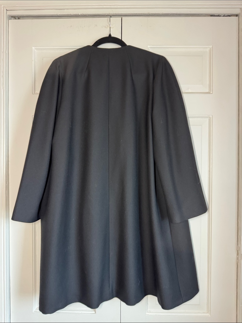EUC Ralph Lauren Black Label 100% Wool Collarless Overcoat with Magnetic Closure - Picture 8 of 12